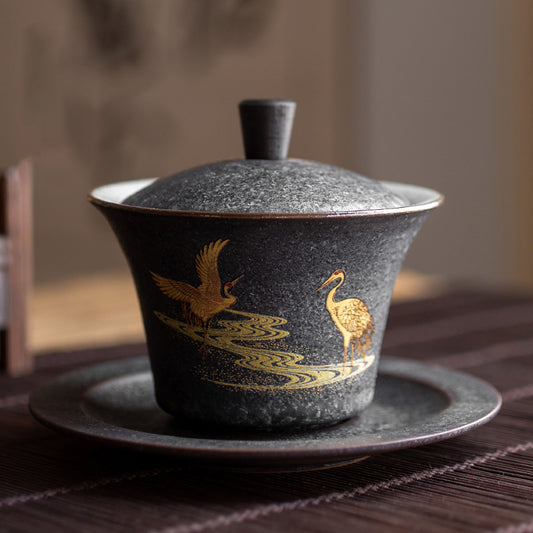 Tazón de Té Artesanal de Cerámica Pintado a Mano - Juego Kung Fu