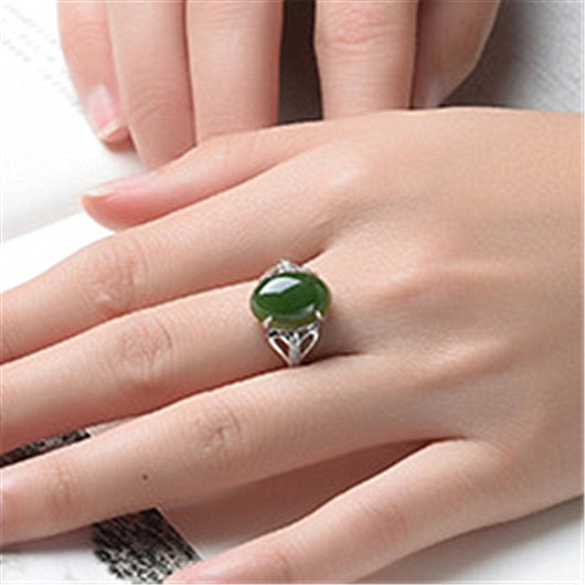 Anillo de Ágata Verde Retro Minimalista - Image 11