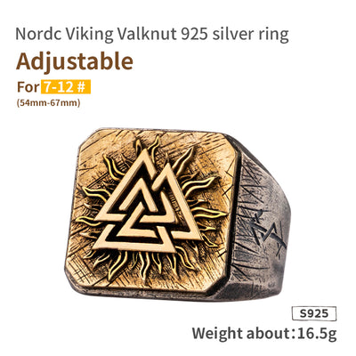 Anillo Viking Nórdico de Plata con Incrustación de Cobre - Image 7