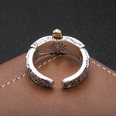 Anillo de Plata 925 Alas Cruzadas con Letras Graffiti para Hombre - Image 10