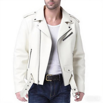 Chaqueta de Cuero PU Slim Fit para Hombre con Cierre de Cremallera - Image 11