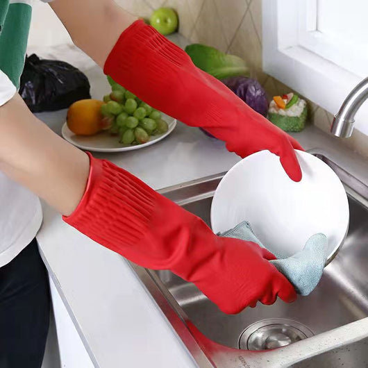 Guantes de Goma Impermeables Largos para Lavar Platos