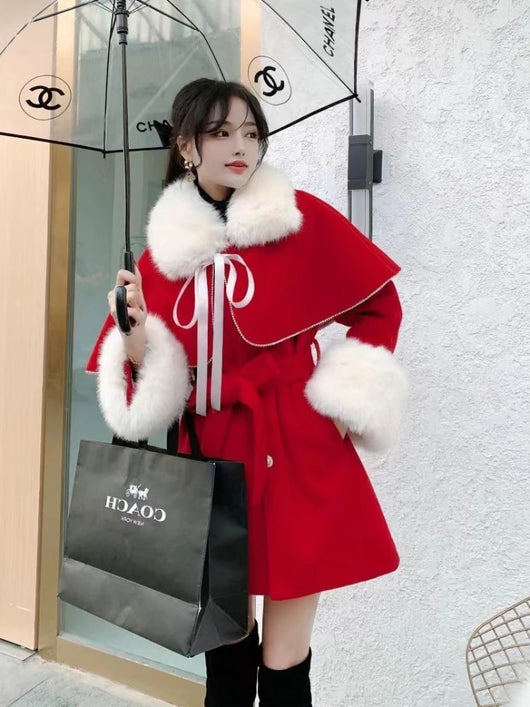 Abrigo Capa Oversize de Lana para Mujer - Diseño Océano - Image 9