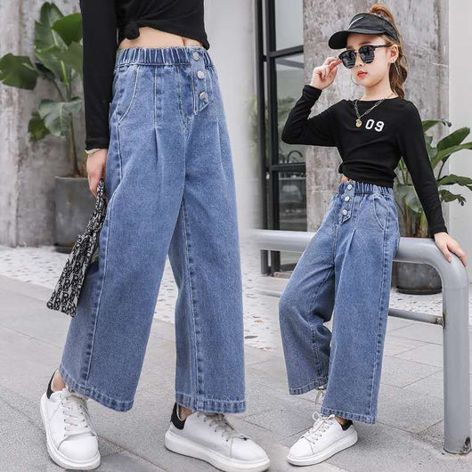 Jeans Sueltos Casuales para Niñas - Diseño Simple y Versátil - Image 3