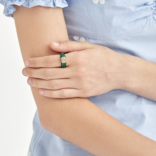 Anillo de Moda con Zircón Brillante Efecto Goteo - Image 8
