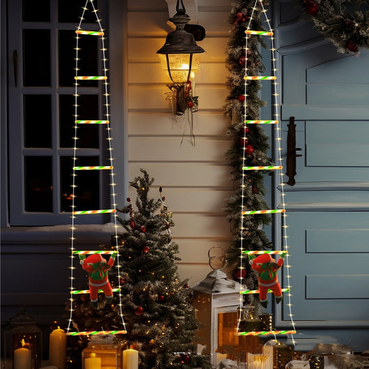 Luces Navideñas Solares con Diseño de Papá Noel y Escalera - Image 7