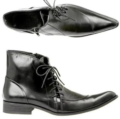 Botas de Cuero Británico Estilo Coreano con Punta Afilada para Hombre - Image 11