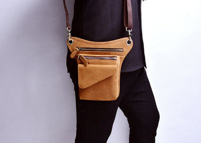 Bolsa Táctica de Cuero Genuino para Hombre - Riñonera Outdoor Ajustable - Image 22