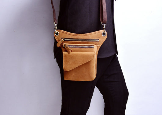 Bolsa Táctica de Cuero Genuino para Hombre - Riñonera Outdoor Ajustable - Image 22