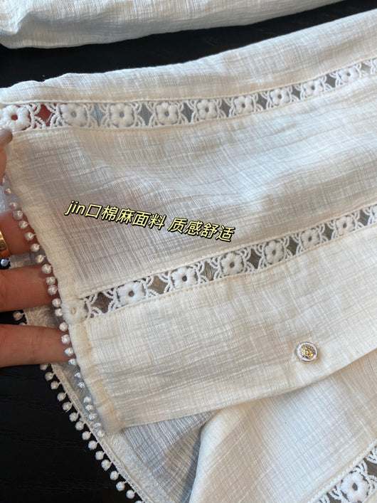 Blusa Blanca para Primavera y Verano con Mangas Tipo Linterna Francesa - Image 27