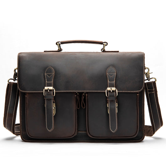 Bolsa Bandolera de Cuero Genuino para Hombre - Estilo Casual Messenger - Image 15
