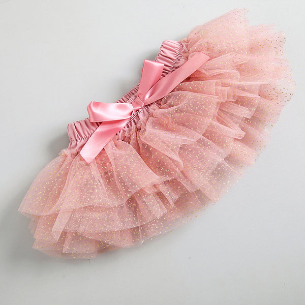 Conjunto de 3 Piezas: Vestido de Princesa con Malla Multicapa, Diadema y Blusa Estampada