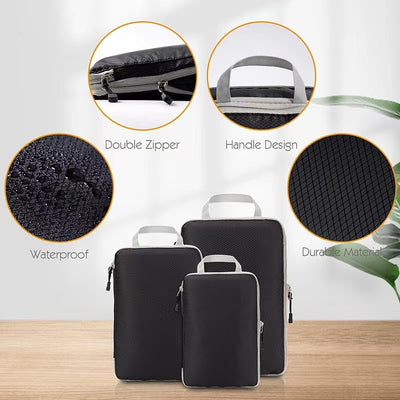 Juego de 3 Bolsas de Compresión Expandibles para Viajes y Almacenamiento
