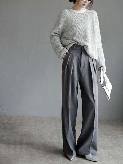 Pantalones de Talle Alto Mujer Pierna Ancha Recta Elegantes - Image 22