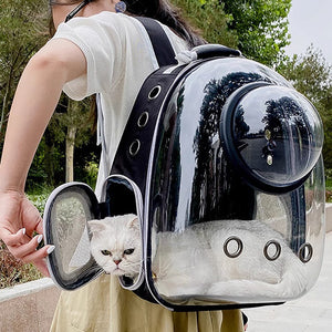 Mochila Transparente para Gatos con Cúpula Panorámica y Gran Capacidad