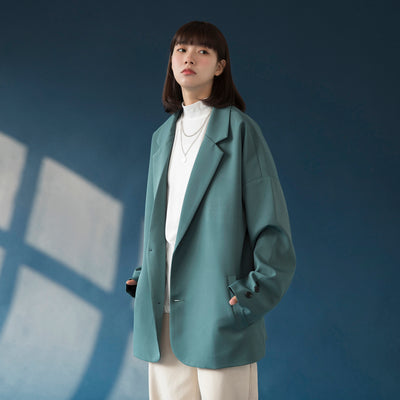 Blazer Azul Suelto Primavera Otoño Diseño Rejuvenecedor para Mujer - Image 8