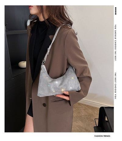 Bolso de Hombro Brillante con Strass y Detalle Anudado - Image 14