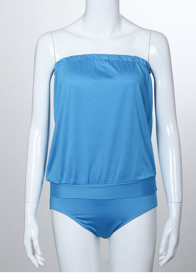 Traje de Baño Enterizo Escote Palabra de Honor - Diseño Minimalista y Versátil - Image 13