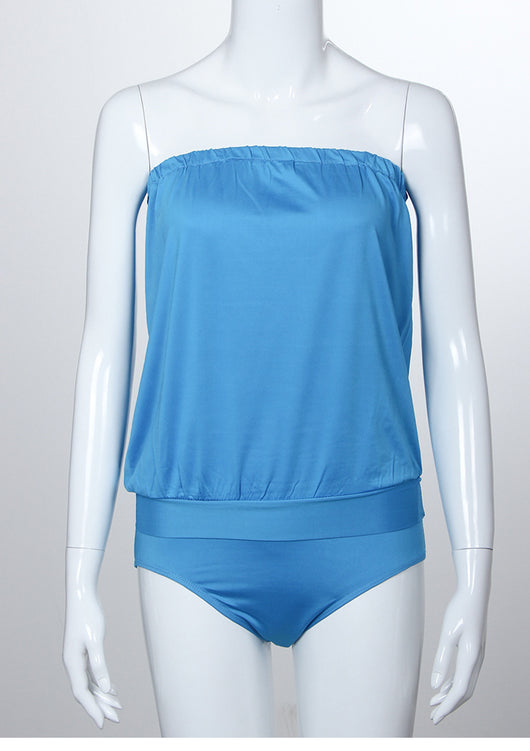 Traje de Baño Enterizo Escote Palabra de Honor - Diseño Minimalista y Versátil - Image 13