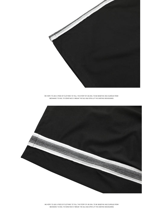 Shorts Holgados Hip-hop Urbanos Cinco Bolsillos Negro y Blanco - Image 12