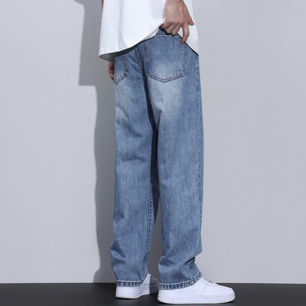 Pantalones Rectos Estilo Retro Americano con Forro Polar para Hombre
