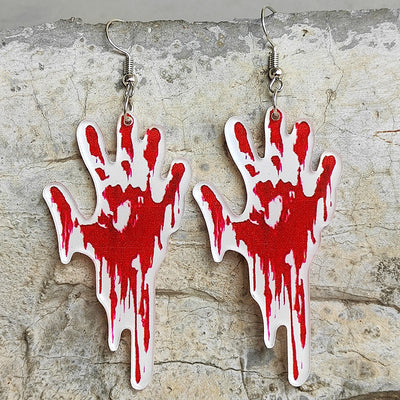 Aretes de Calavera Halloween en Acrílico - Diseño Geométrico Moderno