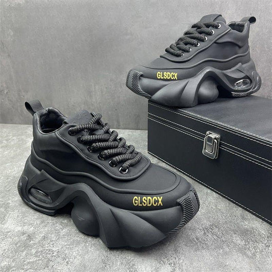 Zapatos Deportivos de Plataforma en Cuero para Hombre - Estilo Moderno y Confort - Image 4