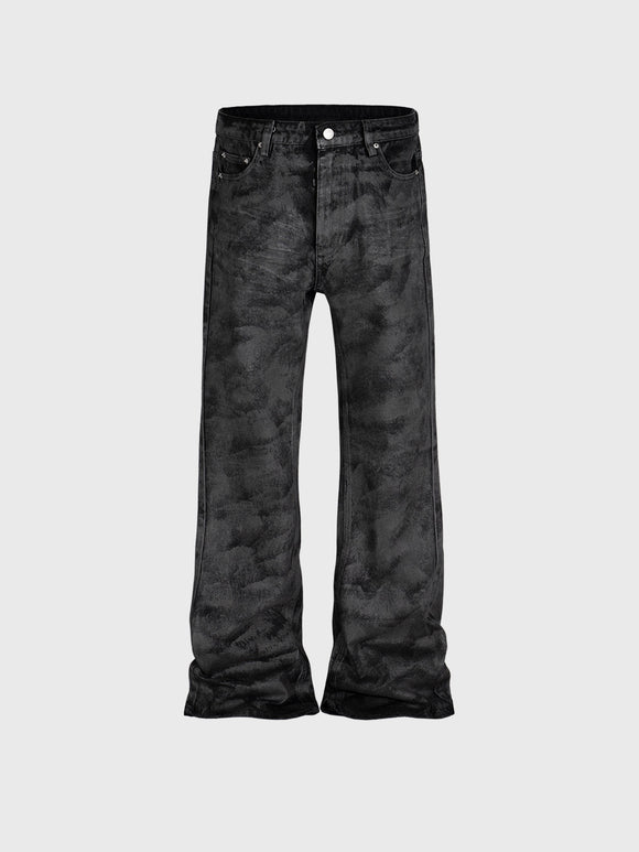 Pantalones Negros de Pierna Ancha con Corte Slim