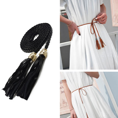 Cinturón Tejido para Mujer con Cadena de Borlas Decorativa - Image 10