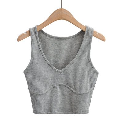 Blusa Tejida Escote V con Costuras en Pecho y Tela Stretch - Image 6