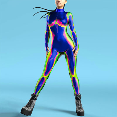 Jumpsuit Estampado 3D con Botones y Manga Larga - Image 5