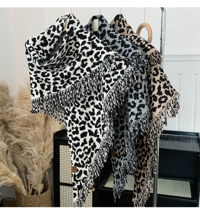Bufanda Chal Leopardo con Flecos 2 en 1 Cálida y Elegante - Image 21
