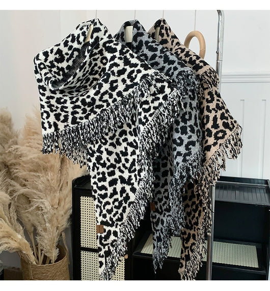 Bufanda Chal Leopardo con Flecos 2 en 1 Cálida y Elegante - Image 21