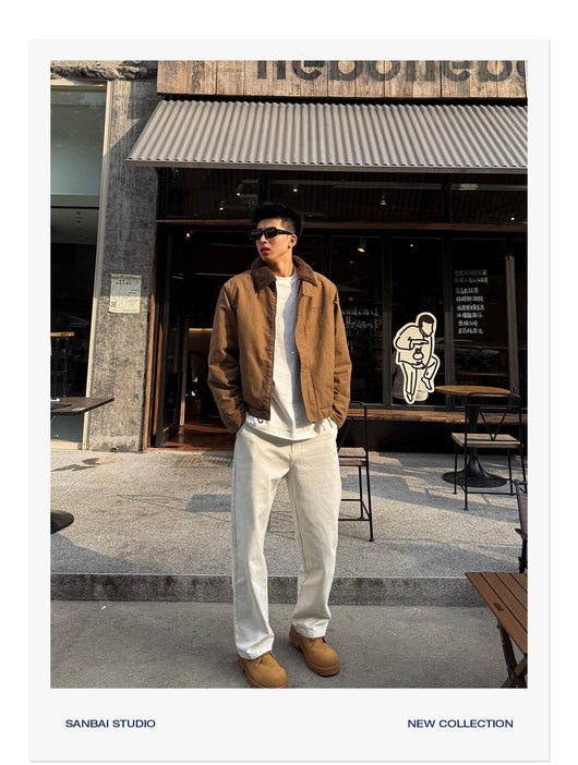 Chaqueta Corta para Hombre en Algodón Grueso con Forro de Terciopelo - Image 10