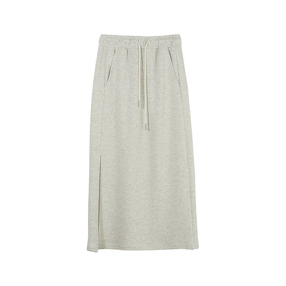 Calça Folgada com Cintura Ajustável e Abertura na Bainha