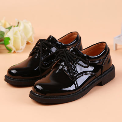 Zapatos Escolares de Cuero Niño Estilo Británico Blanco y Negro - Image 9