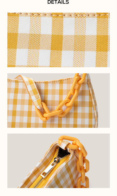 Bolso Baguette de Cuero con Cadena Lattice - Image 10