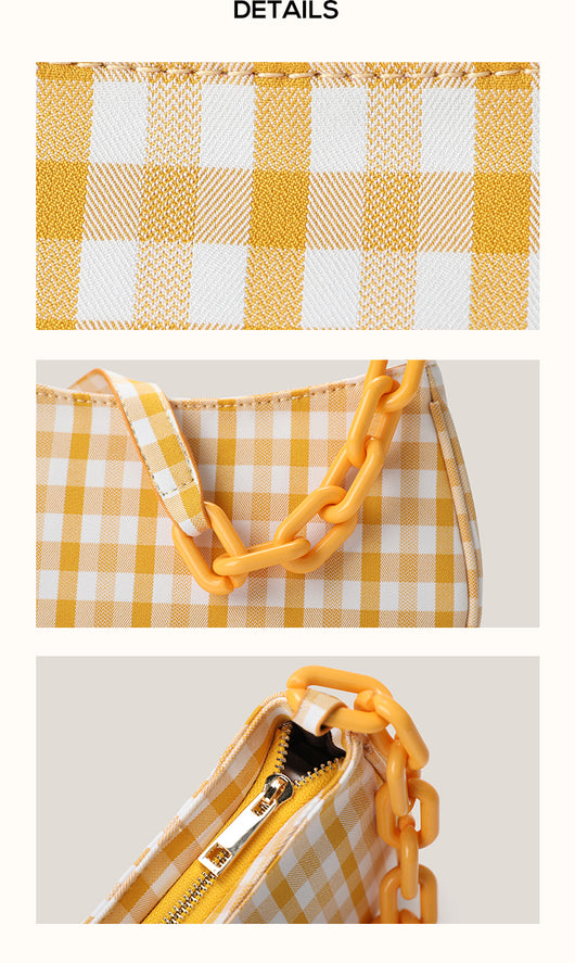 Bolso Baguette de Cuero con Cadena Lattice - Image 10