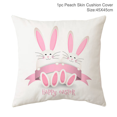 Funda de Almohada Pascual con Foto de Conejo y Bandera Decorativa - Image 8
