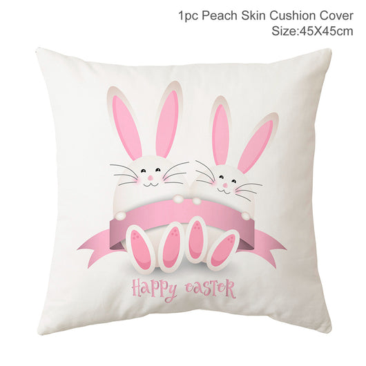Funda de Almohada Pascual con Foto de Conejo y Bandera Decorativa - Image 8
