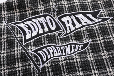 Camisa de Cuadros Hombre con Bordado de Letras - Manga Larga Suelta Estilo Urbano Otoño - Image 13