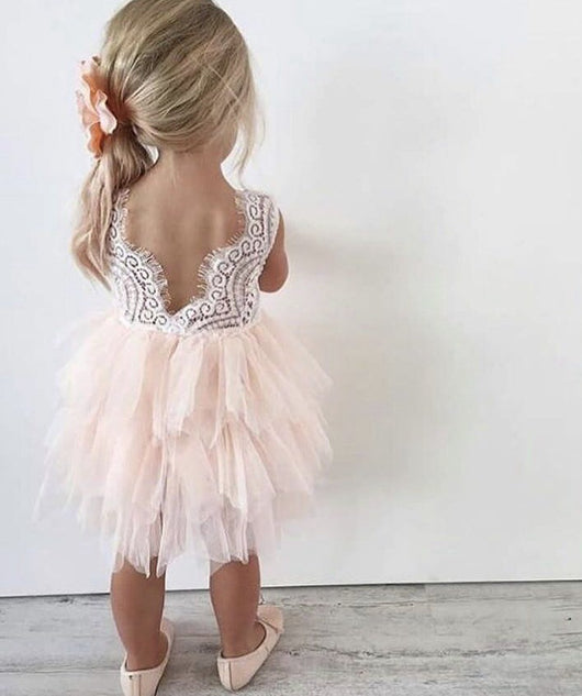 Vestido Princesa Niña Encaje Manga Larga Blanco Irregular Otoño Invierno - Image 22
