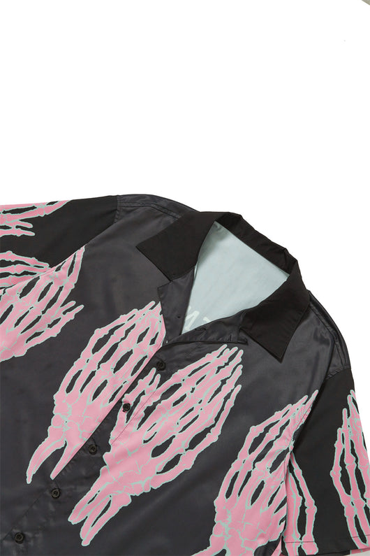 Camisa Suelta con Estampado Calavera y Mano Fantasmal - Image 8