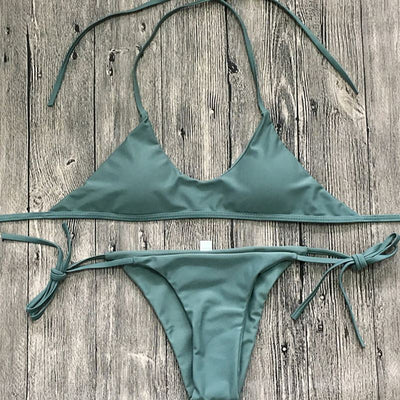 Bikini Clásico Liso para Mujer - Conjunto de Dos Piezas - Image 5