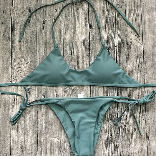 Bikini Clásico Liso para Mujer - Conjunto de Dos Piezas - Image 5