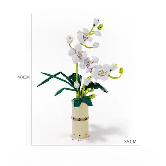 Modelo de Construcción Infantil de Flores Creativas - Decoración Orquídea Phalaenopsis - Image 13