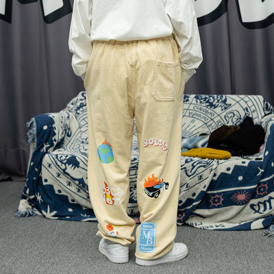 Pantalones Deportivos Estilo Vintage con Estampado y Pierna Ancha - Image 3