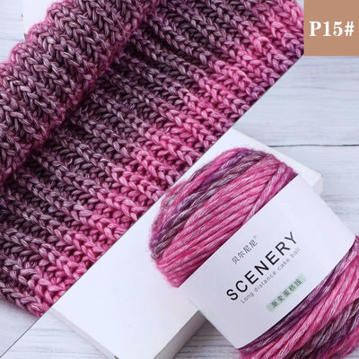 Hilo Teñido por Segmentos con Degradado Arcoíris Tejido a Mano para Bufandas, Gorros y Proyectos DIY - Image 12