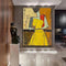 Cuadro Abstracto al Óleo Pintado a Mano - Arte Vintage Wabi Sabi Amarillo Texturizado para Dormitorio