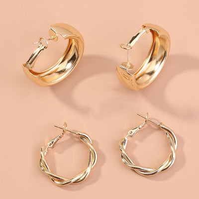 Aretes Geométricos C-Shape | Juego de Combinables Elegantes y Minimalistas - Image 5